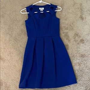 Sweet Storm fit flair dress with key hole neckline